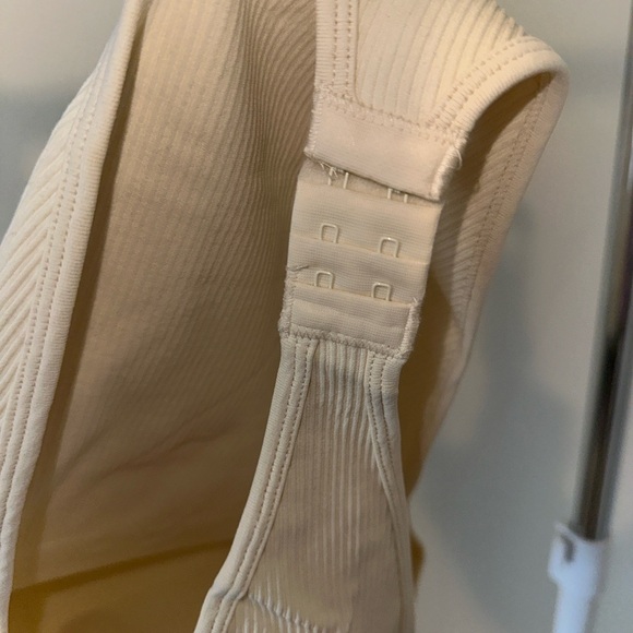 Cream Ribbed Tank Bodysuit - Picture 3 of 3